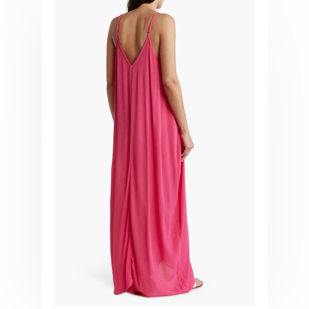 Lovestitch Gauze Maxi Dress Hot Pink S-M - Picture 2 of 5
